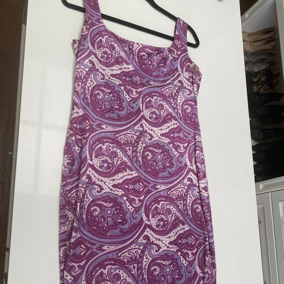 Dolce & Gabbana Paisley Satin Dress 44 - Picture 1 of 5